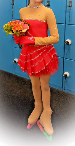 Eiskunstlaufkleid mädchen rot - eiskunstlaufkleid, mädchen,rot